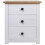 VidaXL vidaXL Solid Wood Pine Bedside Cabinet White 3 Drawers Night Stand Sideboard 3