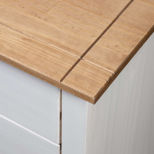 VidaXL vidaXL Solid Wood Pine Bedside Cabinet White 3 Drawers Night Stand Sideboard 1