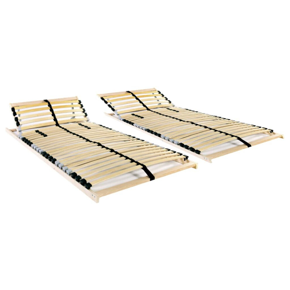 vidaXL 2x Slatted Bed Bases with 28 Slats 7 Zones 70x200cm Bedroom Accessory