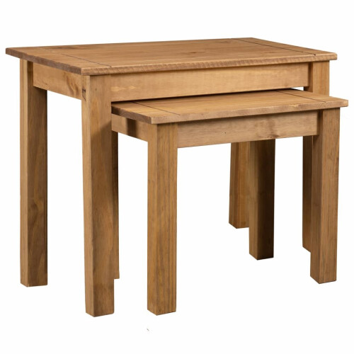 VidaXL vidaXL 2x Solid Pine Wood Nesting Tables Couch Side End Coffee Table Home