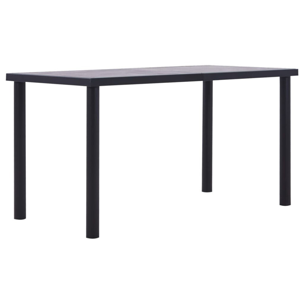 vidaXL Dining Table Black and Concrete Grey 140x70cm MDF Kitchen Furniture