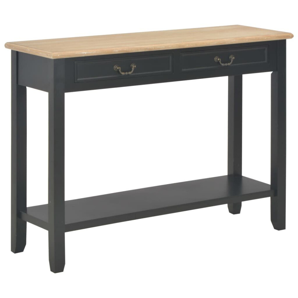 vidaXL Console Table Black 110x35x80cm Wood Side Cabinet Stand Hall End Drawer