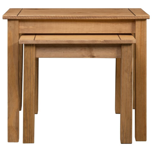 VidaXL vidaXL 2x Solid Pine Wood Nesting Tables Couch Side End Coffee Table Home 1