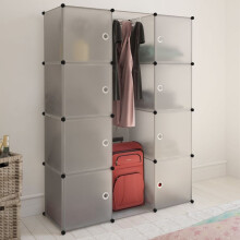 vidaXL Modular Cabinet with 9 Compartments 109x36.5x143cm White Clothes Storage