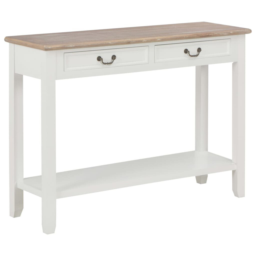vidaXL Console Table White 110x35x80cm Wood Side Cabinet Stand Hall End Drawer