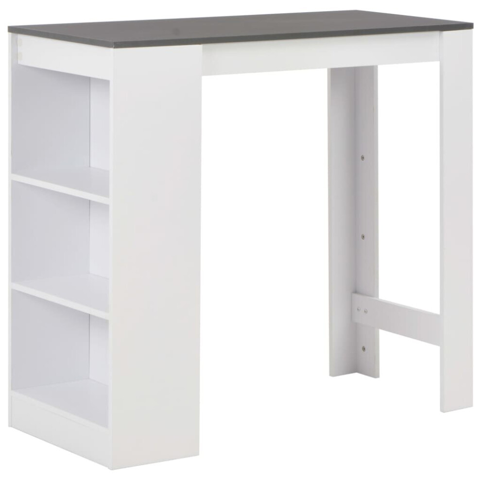 Vidaxl Bar Table With Shelf White Coffee Dining Tall Breakfast Side End Stand