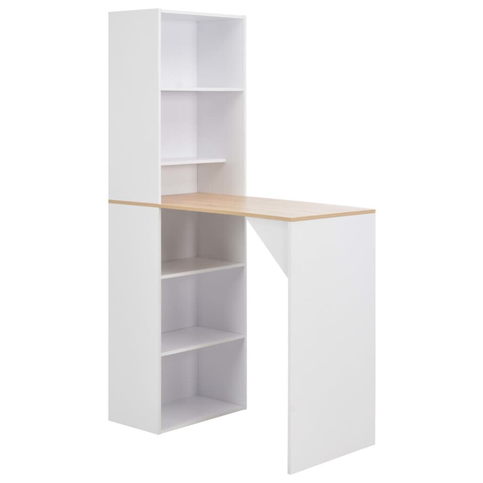 Vidaxl Bar Table With Cabinet Versatile Oak Home Breakfast Kitchen High Table