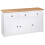 VidaXL vidaXL Solid Wood Pine Sideboard White 3 Drawers 3 Doors Storage Chest Cabinet 4