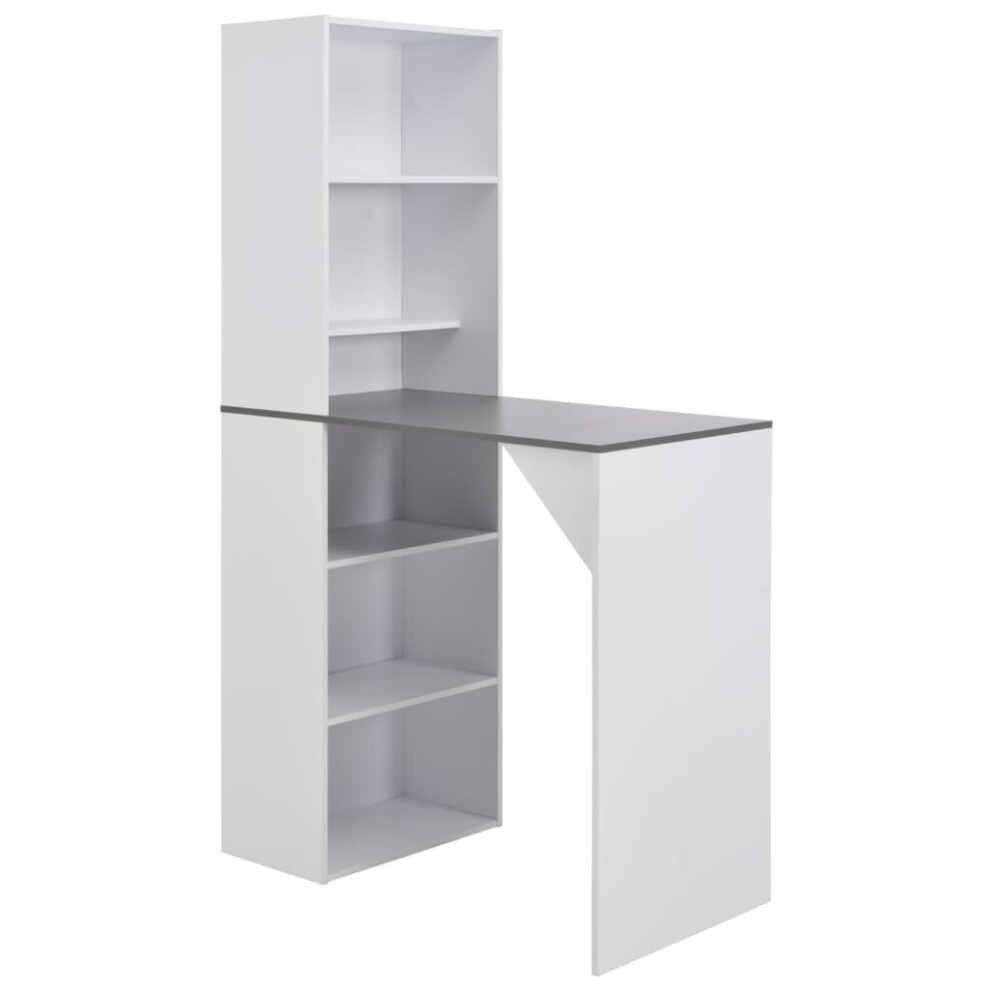 Vidaxl Bar Table With Cabinet White Home Indoor Breakfast High Desk Furniture
