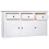 VidaXL vidaXL Solid Wood Pine Sideboard White 3 Drawers 3 Doors Storage Chest Cabinet 3
