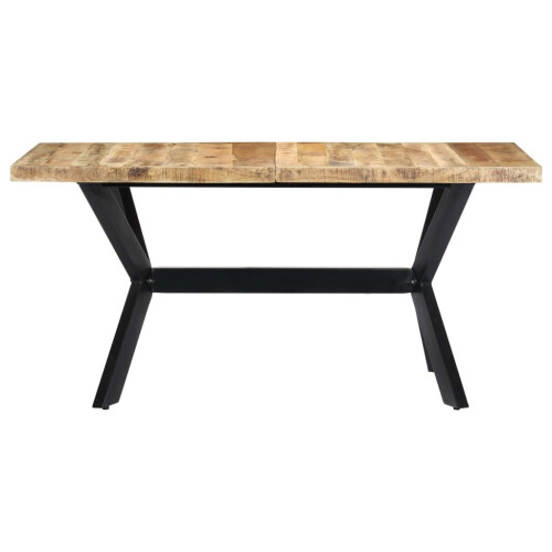 VidaXL vidaXL Solid Rough Mango Wood Dining Table 140cm Kitchen Furniture Desk Stand 1