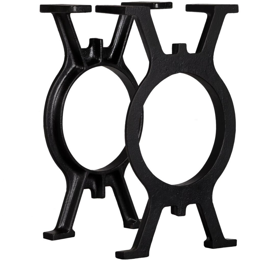 Vidaxl 2X Bench Legs O-Frame Cast Iron Industrial Dining Table Desk Support