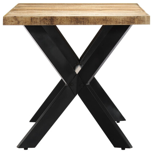 VidaXL vidaXL Solid Rough Mango Wood Dining Table 140cm Kitchen Furniture Desk Stand 2