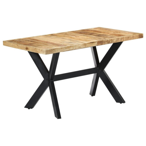 VidaXL vidaXL Solid Rough Mango Wood Dining Table 140cm Kitchen Furniture Desk Stand