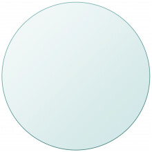 vidaXL Tempered Glass Table Top, Round 400mm Replacement Protector Cover, 8mm Thick, Clear & Durable (243625)