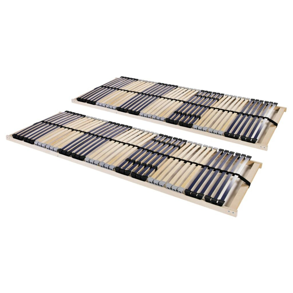 vidaXL 2x Slatted Bed Bases with 42 Slats 7 Zones 90x200cm Adjustable Bed Slat