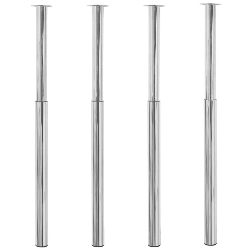Vidaxl 4X Telescopic Table Legs Chrome 710Mm-1100Mm Adjustable Breakfast Bar