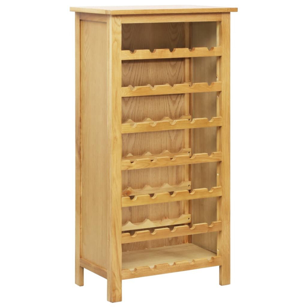 vidaXL Solid Oak Wood Wine Cabinet Home Bottle Storage Organiser Holder Rack