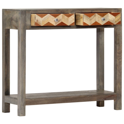 VidaXL vidaXL Solid Mango Wood Console Table Grey 86x30x76cm Side Cabinet Stand Hall 2