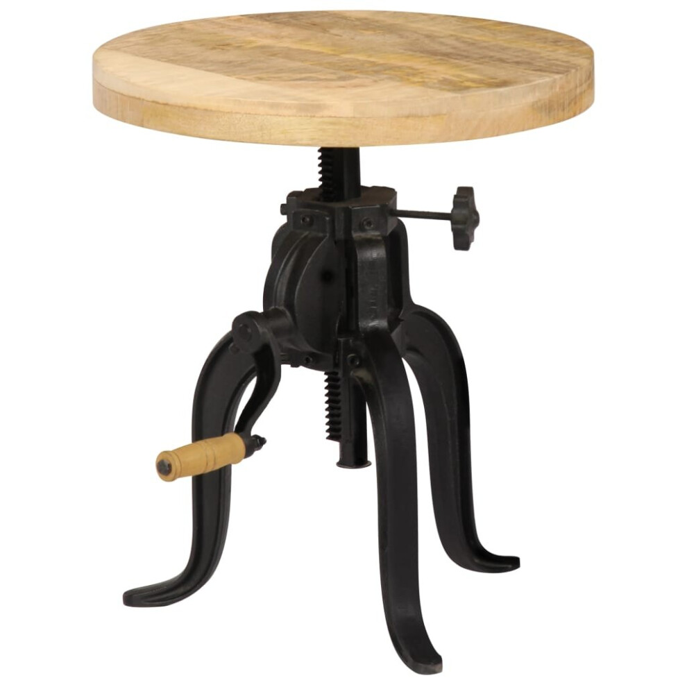 B&Q - Side Table 45X (45-62) Cm Solid Mango Wood And Cast Iron - Image 2