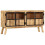 VidaXL vidaXL Solid Rough Mango Wood Sideboard Brown and Black Wooden Side Cabinet 1