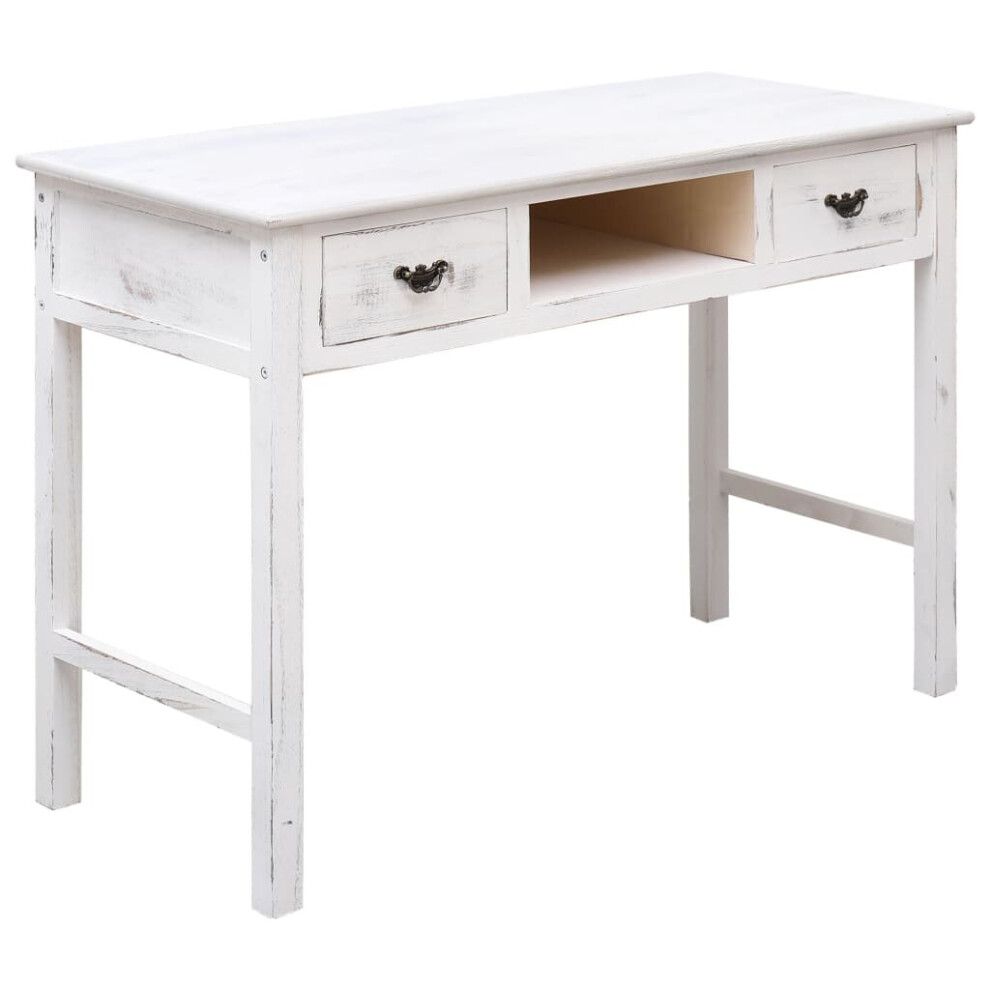 vidaXL Console Table Antique White Wood Hallway Entryway Side End Mirror Desk