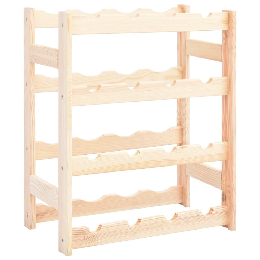Vidaxl Pinewood Wine Rack For 16 Bottles Storage Bottle Holder Cabinet