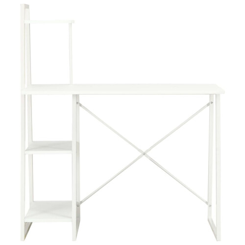 VidaXL vidaXL Computer Desk with Shelving Unit White Laptop Desk Study Workstation 1