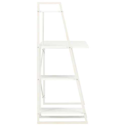VidaXL vidaXL Computer Desk with Shelving Unit White Laptop Desk Study Workstation 2