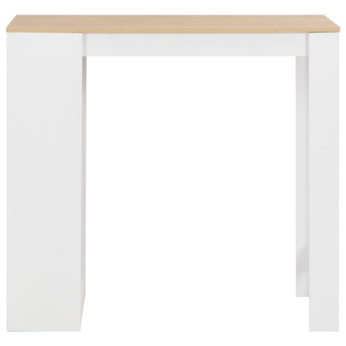 VidaXL vidaXL Bar Table with Shelf White Coffee Dining Tall Breakfast Side End Stand 2