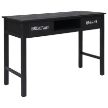vidaXL Console Table Black Wood Hallway Entryway Side Mirror Telephone Desk
