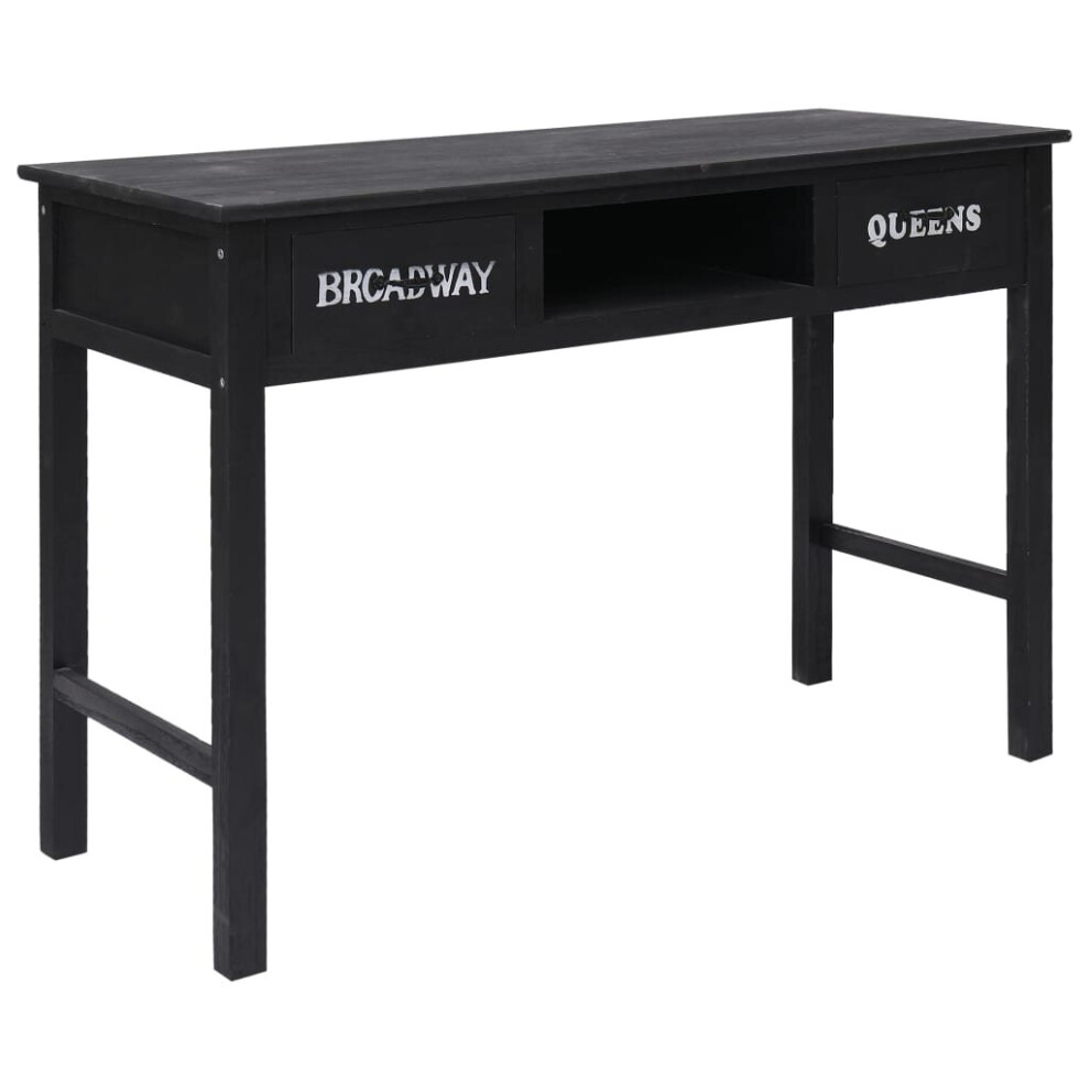 vidaXL Console Table Black Wood Hallway Entryway Side Mirror Telephone Desk
