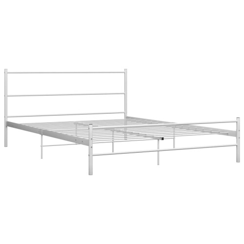 vidaXL Bed Frame White Metal 120x200cm Double Solid Base Bedroom