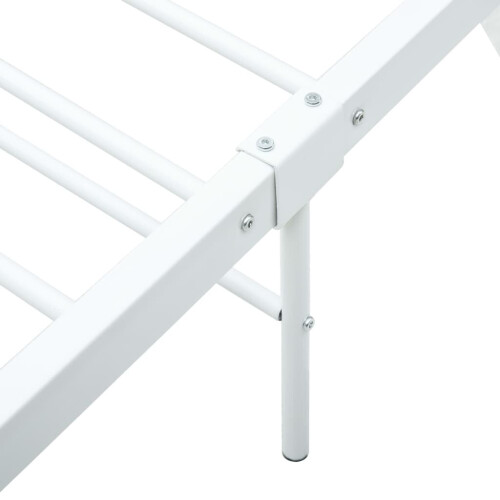 vidaXL Bed Frame White Metal 120x200cm Double Solid Base Bedroom