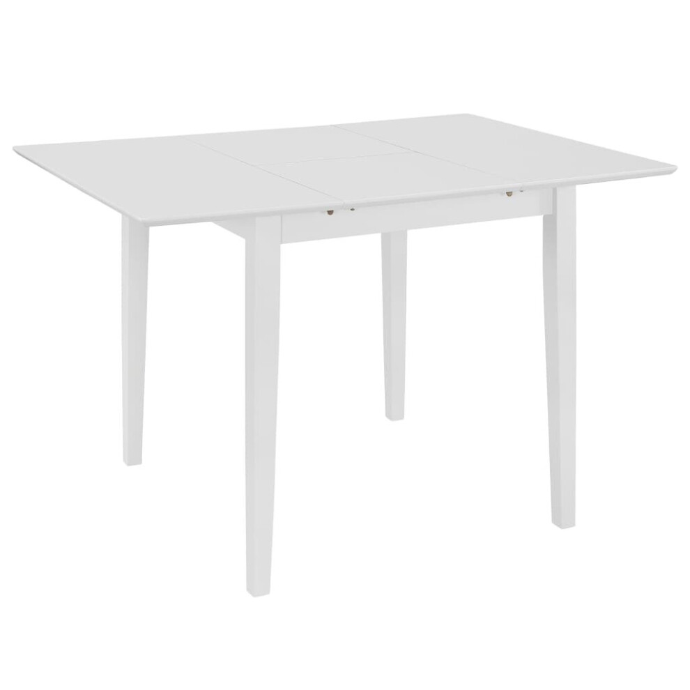 vidaXL Extendable Dining Table White 80-120cm MDF Square Kitchen Dinner Stand