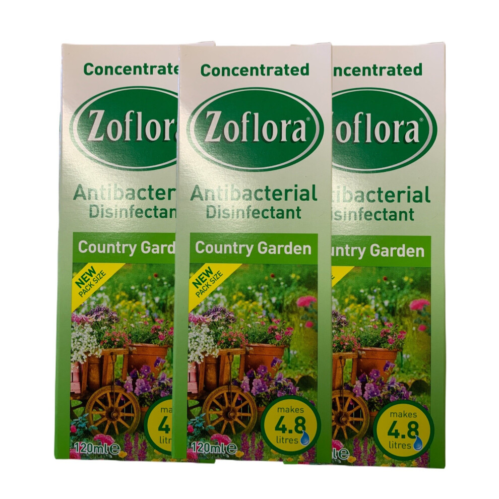 Zoflora Concentrated Disinfectant Country Garden 120 ml (3 bottles)