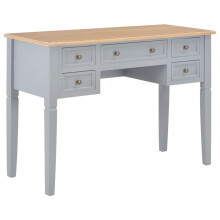 vidaXL Writing Desk Grey 109.5cm Wood French-style Office Laptop Study Desk