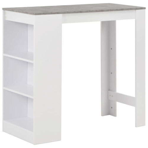 VidaXL vidaXL Bar Table with Shelf White Coffee Dining Tall Breakfast Side End Stand
