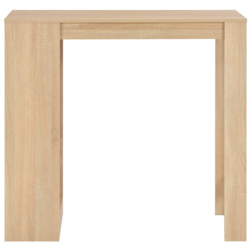 VidaXL vidaXL Bar Table with Shelf Oak Kitchen Coffee Dining Breakfast Side End Stand 2