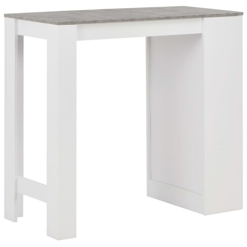 VidaXL vidaXL Bar Table with Shelf White Coffee Dining Tall Breakfast Side End Stand 2