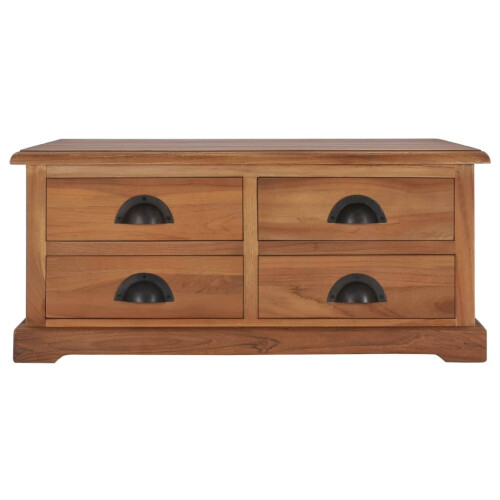 VidaXL vidaXL Solid Teak Wood Coffee Table 68cm Couch Computer Tea Desk Living Room 1