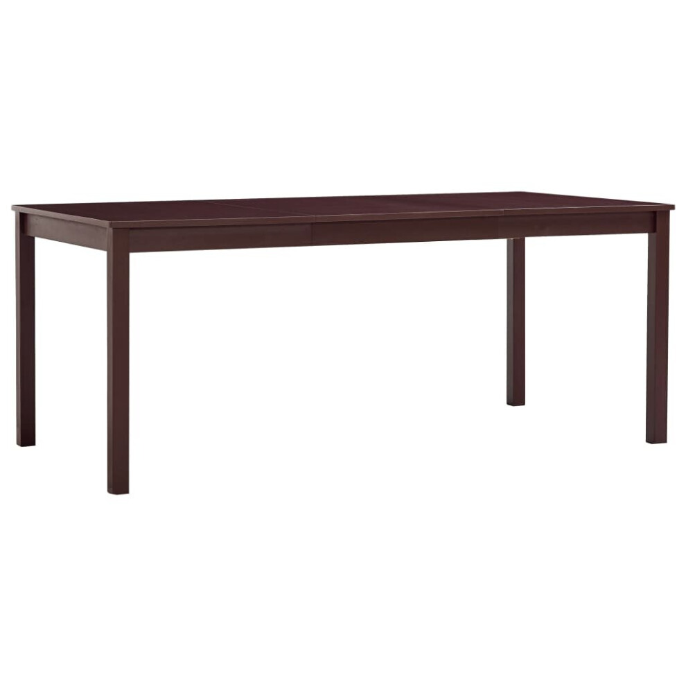 vidaXL Dining Table Dark Brown Pinewood Kitchen Dining Room Home Furniture-image-OPC-P5TRV9R-NEW