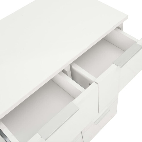 VidaXL vidaXL Sideboard High Gloss White Engineered Wood Cabinet Organiser Stand 2