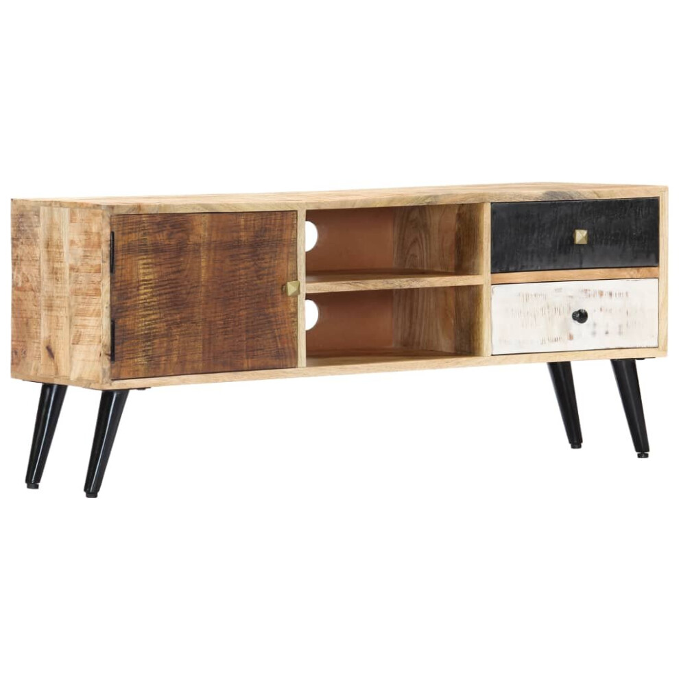 Vidaxl Solid Mango Wood Tv Cabinet 1 Door 2 Drawers Tv Stand Hifi Cabinet