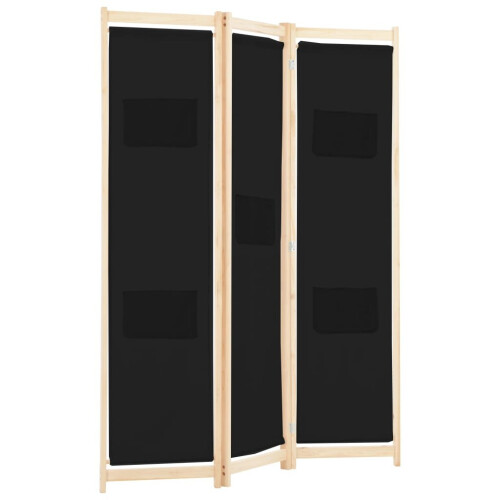 VidaXL vidaXL 3-Panel Room Divider Black 120x170cm Fabric Privacy Screen Partition 2