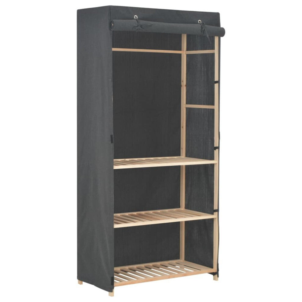 Vidaxl 3-Tier Wardrobe 79X40x170cm Fabric Clothes Cabinet Organiser Rack Grey