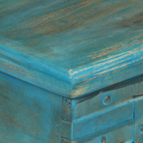 VidaXL vidaXL Solid Mango Wood Storage Chest Blue 100x40x41cm Organiser Trunk Case 1