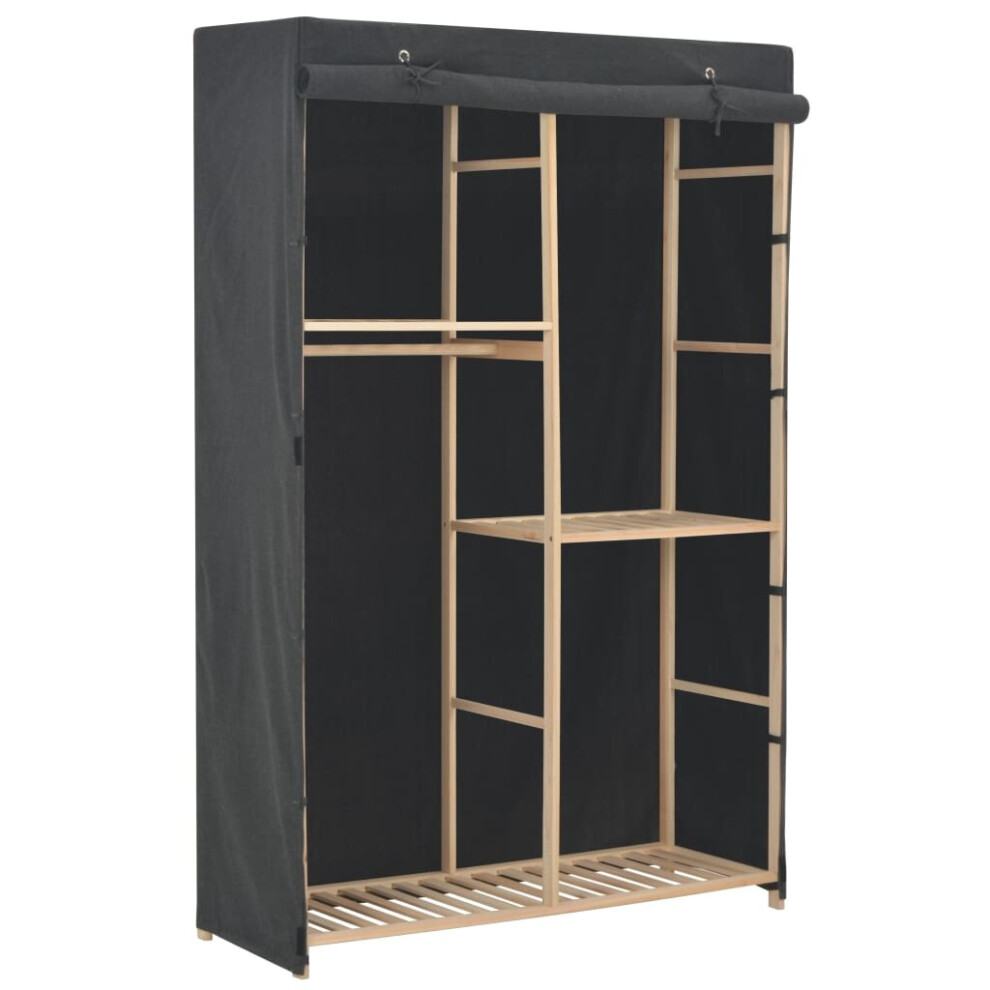 Vidaxl 3-Tier Wardrobe 110X40x170cm Fabric Clothes Cabinet Organiser Rack Grey