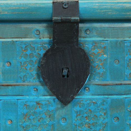 VidaXL vidaXL Solid Mango Wood Storage Chest Blue 100x40x41cm Organiser Trunk Case 2