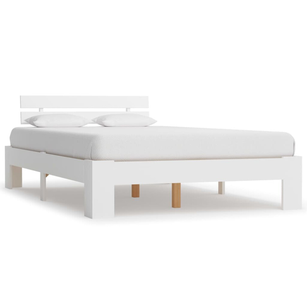 Vidaxl Solid Pine Wood Bed Frame White 120X200cm Double Bed Bedroom Furniture